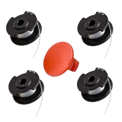 Image de Viilich Lot de 4 bobines Fil Rechange pour débroussailleuse sans Einhell GE CT 18/28 Li et TC,pour Bobine TLE 03,avec 1 Cache