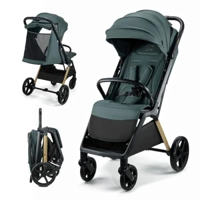 Image de Poussette Légère KINDERKRAFT LOOM Se plie en quelques secondes De Voyage Position Allongée Vert