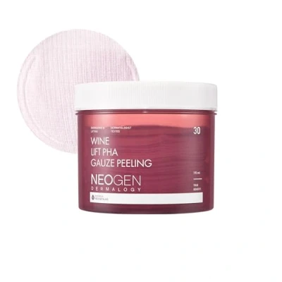 Image de DERMALOGY by NEOGENLAB Wine Lift PHA Gauze Peeling Pads (30 pads) Exfoliating &amp; Revitalizing Firming Pad with AHA, BHA, PHA, LHA Peptide Collagen Korean Skin Care
