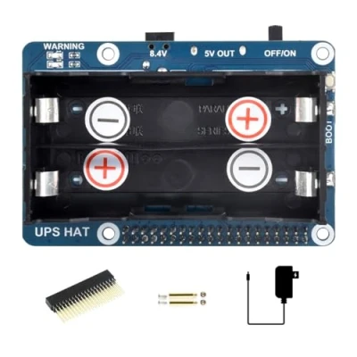 Image de Waveshare UPS Hat Compatible with Raspberry Pi 5V Uninterruptible Power Supply Multi Battery Protection Circuits Charge and Output at The Same Time