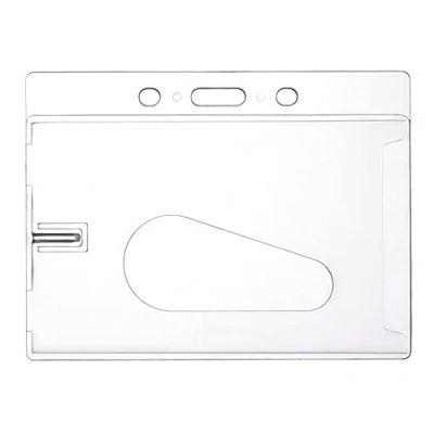 Image de Étui de protection, en plastique rigide, transparent, ouverture par le pouce, pour cartes d&#039;identité, crédit, et bien d’autres
