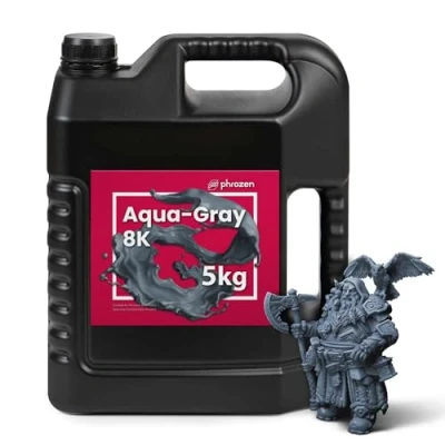 Image de Phrozen Auqa Gray 8K Résine d&#039;imprimante 3D 405 nm UV Photopolymère Resin pour impression LCD/DLP/SLA Haute Précision, Faible Odeur, Non Cassante Gris (5kg)