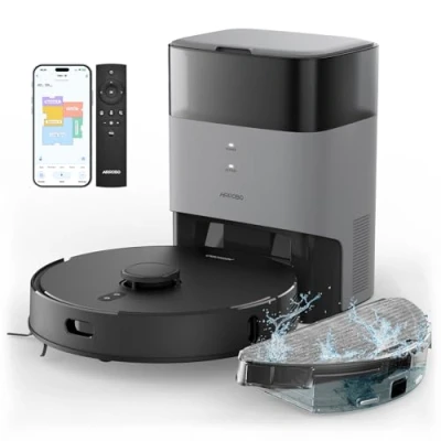 Image de AIRROBO T20+ Robot Aspirateur et Vadrouille avec Base Auto Vide, Navigation Laser, Aspiration 2700 Pa, WiFi/Alexa/Google/App, Cartographie, Sac à Poussière 3,3 L, pour Animaux