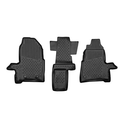 Image de Element Tapis de Sol sur Mesure en Caoutchouc Compatible avec Ford Tourneo Custom/Transit C 2012 2017 Voiture Noir