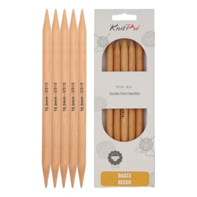 Image de KnitPro KP35126 Basix Aiguille Double Pointe Bois Multicolore 22 x 0,5 12,5 cm