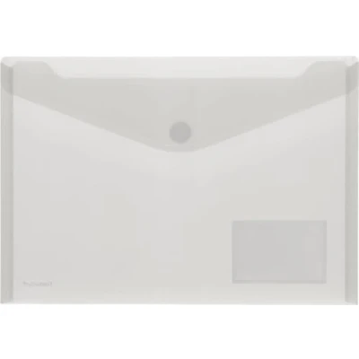 Image de 10 x FolderSys Porte documents A4 PP, poche pour cartes de visite, fermeture velcro Transparent incolore Mat