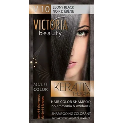 Image de Lot de 6 shampooings colorants Traitement kératine Sans ammoniaque (Noir d&#039;ébène)