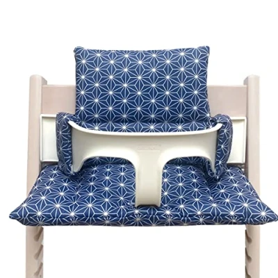 Image de Blausberg Baby Coussin Set Enduit et essuyable Compatible avec Tripp Trapp de Stokke, matériaux Oeko TEX Standard 100 Happy Star Bleu