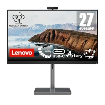Image de MonitorLENOVO66D0KAC2EU27&quot;Panel IPS1920x108016:975 HzMatte4 msSpeakersCameraSwivelPivotHeight AdjustableTiltColour Black66D0KAC2EU