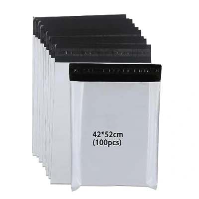 Image de newlng Emballage Colis Vinted 100 pcs Enveloppe Plastique Expedition 42 cm X 52cm /16.5&quot;X20.5&quot;in Pochette Envoie Blanc Opaque/étanche Et Résistant à L&#039;humidité