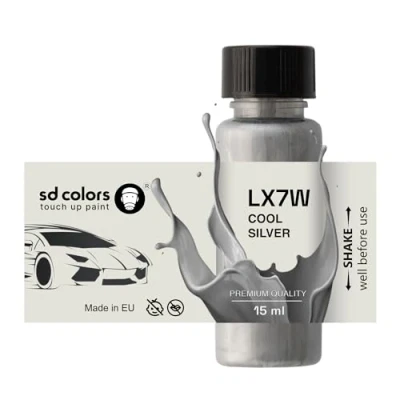 Image de SD COLORS Cool Silver LX7W X7W P5 peinture de retouche 15 ML pour réparer les rayures et éclats Code couleur Argenté froid