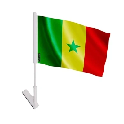 Image de Drapeau adhésif Sénégal 14 x 21 cm 10 pièces Polyester Léger Recto/verso