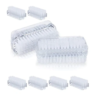 Image de relaxdays Brosse à Ongles, Jeu de 8, Deux côtés pour Les Mains, Poils Dur, Plastique;HlP :3,5x8,5x3,5 cm; Transparente