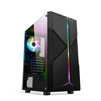 Image de Spirit Of Gamer Clone III Boitier PC RGB Noir Compatible ATX/mATX/ITX Moyen Tour Gaming Vide avec Paroi Latérale en Verre Trempé 2 Ventilateurs 120 mm Dont 1 ARGB Inclus