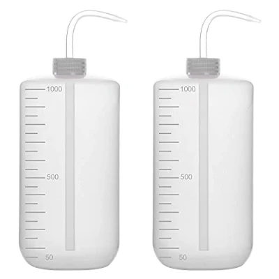 Image de stonylab 2 Paquet 1000 ml Flacons de Lavage en Plastique à Squeeze avec LDPE Ouverture Etroite, Bouteille D&#039;arrosage Presser Wash Bottle, 1000ml