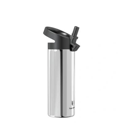 Image de Super Sparrow Gourde Enfant Isotherme 500ml Paille Bouche Large Bouteille sans BPA SwivelSip Gourdes INOX pour Sport, Voyages, L&#039;école