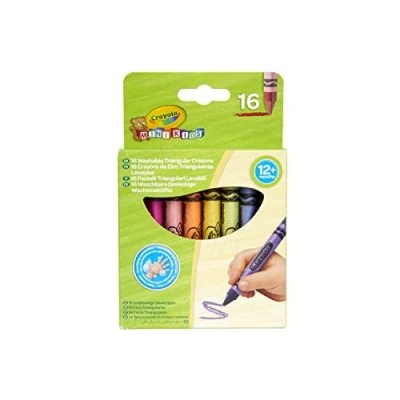 Image de CRAYOLA Mini Kids, maxi pastels de cire, forme triangulaire, 16 unités, à partir 12 mois, couleurs assorties, 52 016T
