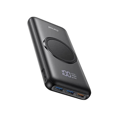 Image de Charmast Batterie externe sans fil 20 000 mAh Chargeur 22,5 W Power Bank PD 3.0 USB C 2 entrées et 4 sorties Compatible avec iPhone 12/11/X/XS/XR, Samsung plus