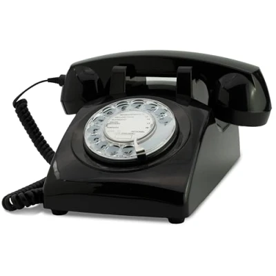 Image de Téléphone fixe filaire rétro vintage avec cadran rotatif Neuf