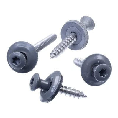 Image de SECCARO Lot de 100 vis étanches 4,5 x 25 mm RAL 7005 gris souris, acier inoxydable A2, rondelle d&#039;étanchéité EPDM 15 mm, TX/six pans creux
