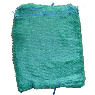 Image de 100 Sacs Filet vert 50 cm x 80 30 kg Raschel Couvre lit avec cordon de serrage en maille netbags légumes bois d&#039;allumage Poignée