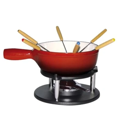 Image de Baumalu 385052 Service à Fondue Savoyarde Fonte Émaillée Coloris Rouge, Unique