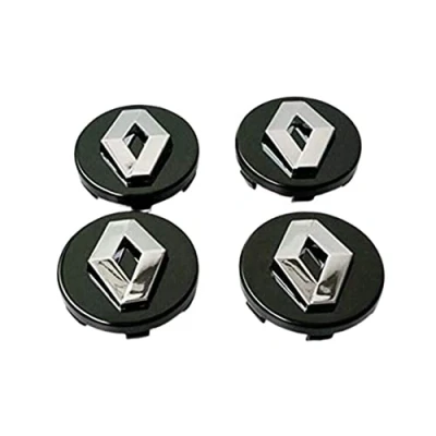 Image de HEYCE 4Pcs Cache Moyeu Capuchons De Centre Enjoliveurs Roue Voiture Moyeux Jante 57mm pour Koleos Duster Megane,Black