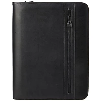 Image de Alassio Ref 30043 Conférencier zippé avec classeur détachable 4 anneaux 20 mm Cuir synthétique Noir Format A4 (Import Royaume Uni)