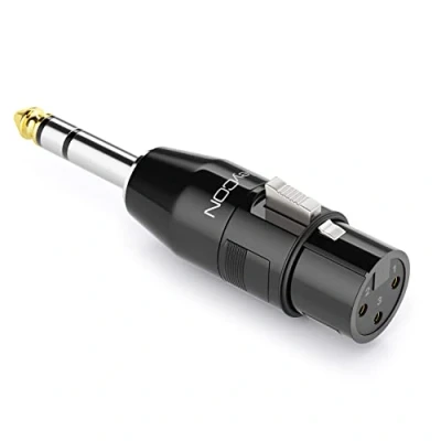 Image de deleyCON Adaptateur Audio XLR vers Prise Jack Stéréo 6,3mm Femelle TRS 6,35mm pour Les Câbles 3 Pôles Microphone Haut Parleur Table de Mixage Instruments Musique