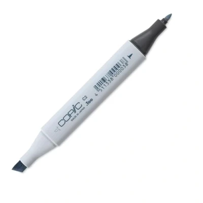 Image de COPIC Classic C 2, Cool Gray No. marqueur Twin avec Une Pointe Moyenne et Fine