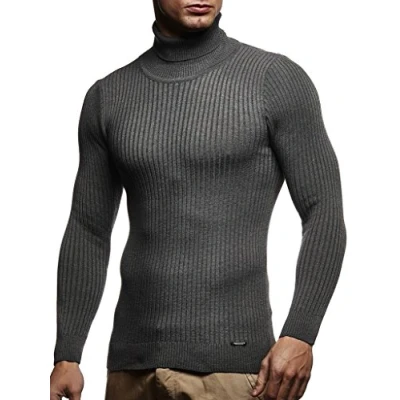 Image de Leif Nelson Rollkragen Pullover, Homme, Taille: XL, Anthrazit