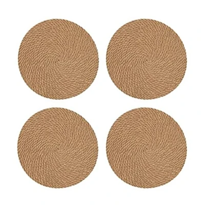 Image de Alnicov Lot de 4 Dessous Table Ronds en Lin Tressé Résistant à la Chaleur 23,9 cm