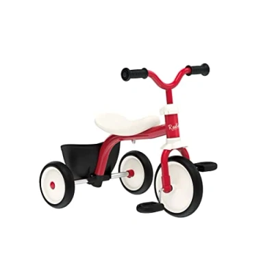 Image de Smoby Tricycle Rookie Structure Métal Roues Silencieuses Guidon Réglable et Poignées Soft Dès 2 Ans 742000 Rouge