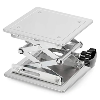 Image de stonylab Table Élévatrice de Laboratoire, Levage Plate Forme Laboratoire en Acier Inoxydable, 200 x 200mm, Hauteur Extensible 85 à 280mm, Poids Support 15 KG