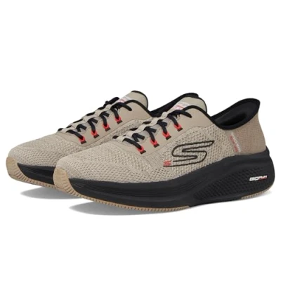 Image de Skechers Homme Hands Free Slip ins: Go Run Elevate 2.0 Steady Motion Chaussures de Course, Noir Taupe, 44.5 EU