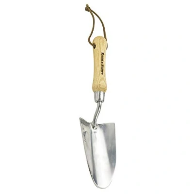 Image de Kent &amp; Stowe petite pelle de jardinage en acier inoxydable pour planter et rempoter, mini avec poignée frêne, longueur : 33,5 cm