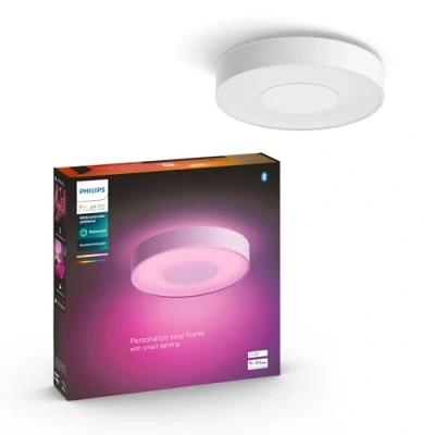 Image de Philips Hue White and Color Ambiance, Plafonnier Xamento Medium, Blanc, compatible Bluetooth, fonctionne avec Alexa, Google Assistant et Apple Homekit