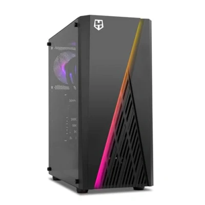 Image de NOX XTREME PRODUCTS HUMMER FROST Micro ATX ; microtour ATX, jusqu&#039;à 6 ventilateurs de 160 mm, conception jeu, bande LED arc en ciel ARGB, fenêtre verre trempé, grands graphiques, USB 3.0, noir