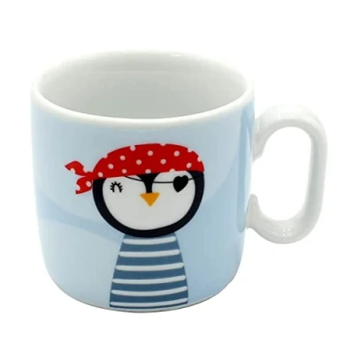 Image de Dekohelden24 Mug avec anse/pingouin Petit pirate Diamètre : env. 6,8 x 7,4 cm Capacité 150 ml Porcelaine 940333