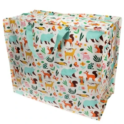 Image de Rex London sac géant XXL, de rangement avec fermeture éclair, motif multicolore (forêt/animaux la forêt)