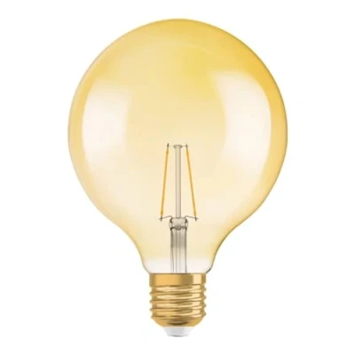 Image de Osram Lampe LED Vintage Edition 1906 en forme de boule avec culot E27, sans gradation, transparente, 2,8 watts, blanc chaud 2400 Kelvin, paquet 1