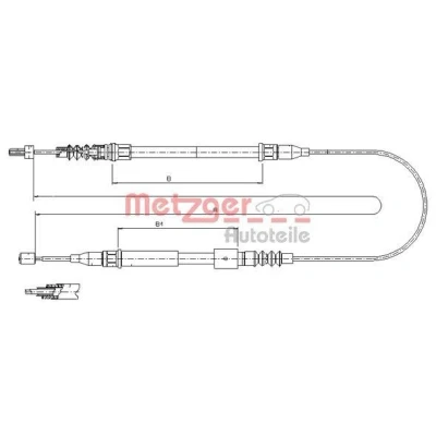 Image de METZGER 11.5769 Câble De Frein arrière gauche 1426, 756/307 COFLE OPEL: Corsa C 3/5 portes, Tigra Twintop