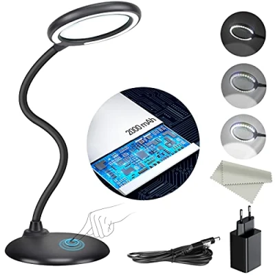 Image de loupe Rechargeable 5X avec lumière et Support, éclairée DUDSOEHO Mains Libres pour la Lecture, Les Personnes âgées, Loisirs, l&#039;artisanat