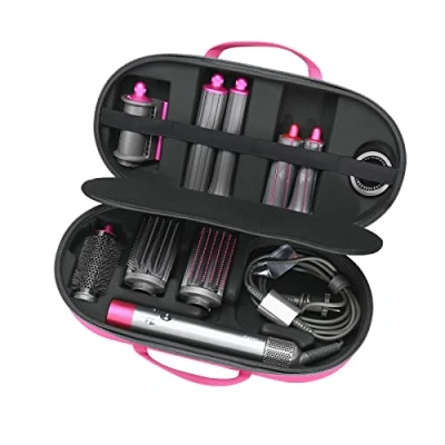 Image de RLSOCO Étui pour Dyson Airwrap/Nouveau Airwrap Complete/Complete Long Styler HS05 HS01 HS08 passt für 4pcs lang oder kurz barils de bigoudis Rose (Étui Uniquement,Hair n&#039;est pas inclus)