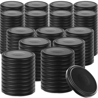 Image de KADAX Lot de 200 couvercles à visser Diamètre : 82 mm En métal Avec 6 dents d&#039;encliquetage Idéaux comme couvercle rechange pour les bocaux conserve Noir mat
