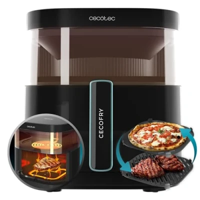 Image de Cecotec Friteuse à Air sans huile de 6 L avec fenêtre Fryer Cecofry DuoHeat 6000. 2200 W, Double Résistance, Cuisson 3D, Grillin Style, 8 Menus, Température Réglable 80 200C