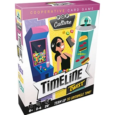 Image de Timeline Twist Pop Culture Edition jeu de questionnaires stratégie coopératif familial amusant pour enfants et adultes À partir 8 ans 2 à 6 joueurs Temps moyen