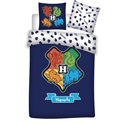 Image de Harry Potter Juego de Cama 100% Algodón, Funda nórdica 140 x 200 cm + Almohada 65