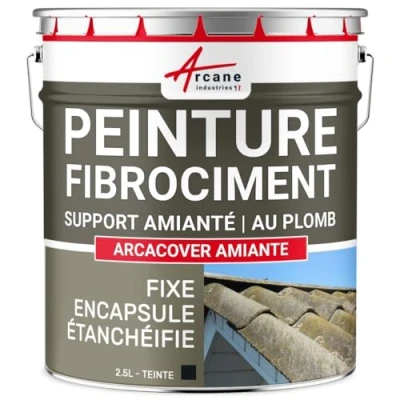 Image de Peinture fibro ciment pour encapsulage support amiante/plomb : ARCACOVER AMIANTE 2.5 L Ardoise ARCANE INDUSTRIES