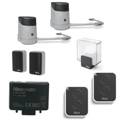 Image de Nice HOPPKIT BD Kit Automatisme pour Portail battant avec vantaux jusqu&#039;à 2.4m HOPPBDKCE
